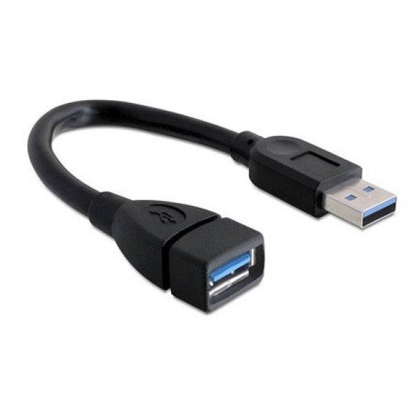 Delock USB-A 3.0 - USB-A 3.0 M/F adatkábel 0.15m