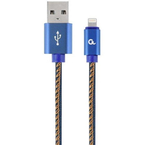 Gembird USB-A 2.0 -> Lightning M/M adatkábel 2m kék farmer Premium