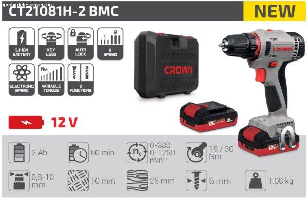 Akkus fúró-csavarozó 12V 30 Nm 2db 2Ah akku, töltő, koffer.