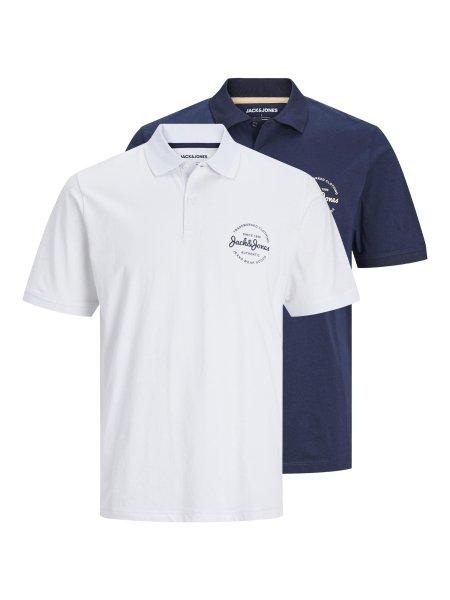 Jack&Jones 2 PACK - férfi pólóing JJFOREST Standard Fit 12256945
Navy Blazer/White S