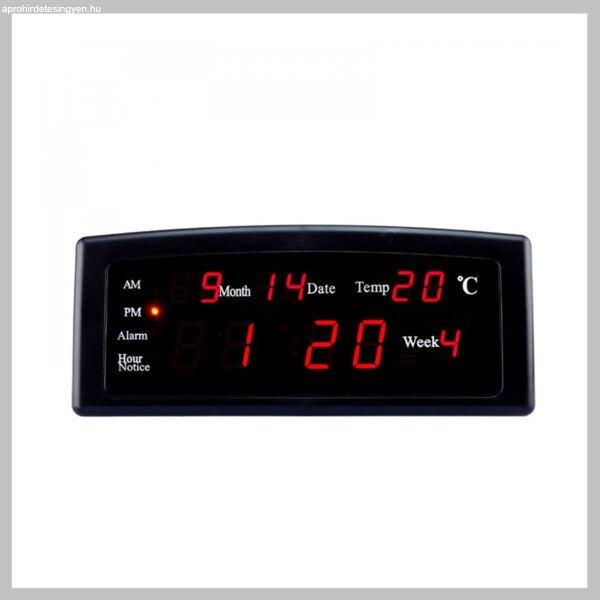 Digitális óra LED piros, dátum, riasztás, hőmérséklet kijelzéssel 
VOLT868R