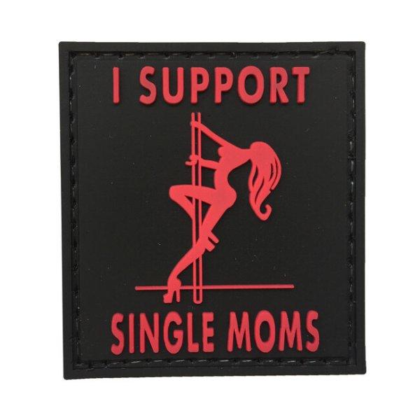 WARAGOD FELVARRÓ I Support Single Moms PVC Patch Black and Red
