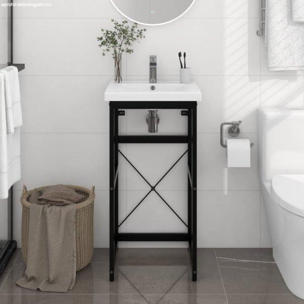 Fekete vas fürdőszobai mosdókagylókeret 40 x 38 x 83 cm