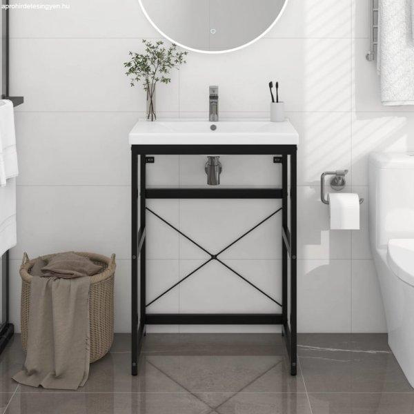 Fekete vas fürdőszobai mosdókagylókeret 59 x 38 x 83 cm