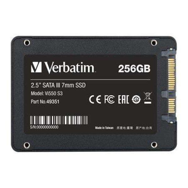 VERBATIM SSD (belső memória), 256GB, SATA 3, 460/560MB/s, VERBATIM 