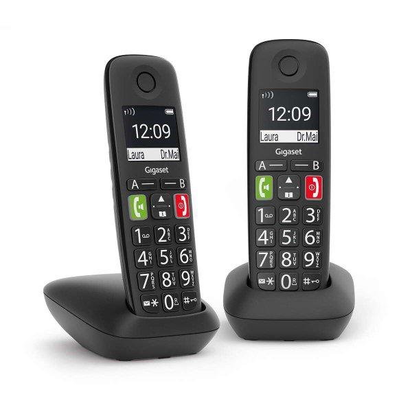 Gigaset E290 Duo Analóg Telefon - Fekete
