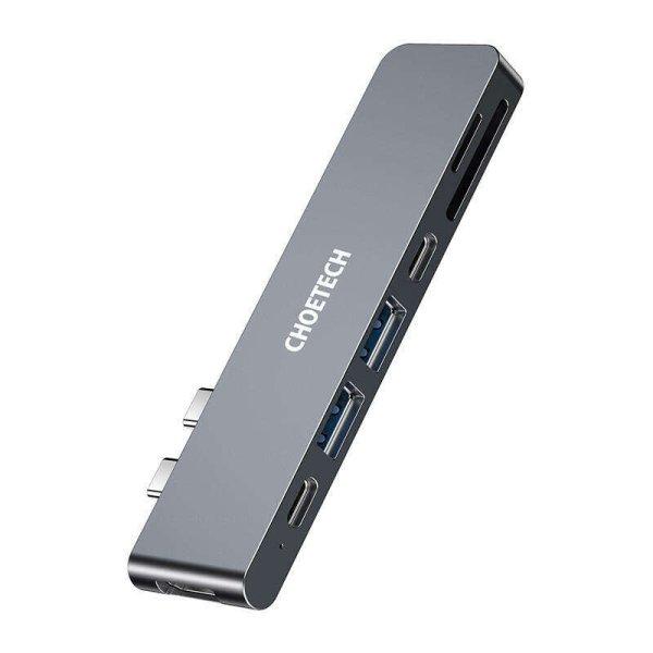 Choetech HUB-M14 Macbook Pro dokkolóállomás, 7-in-2 USB-C, Thunderbolt 3
(ezüst)