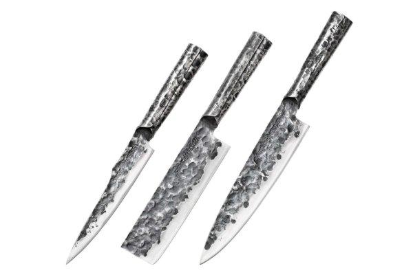 3 Samura-Meteora késből álló készlet, damasztacél VG10, 17,4/17,3/20,9 cm,
ezüst/fekete
