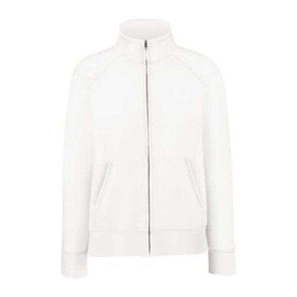 Fruit of the Loom FU80 zipzáras Női pulóver, Premium Lady Fit Sweat Jacket,
White - S
