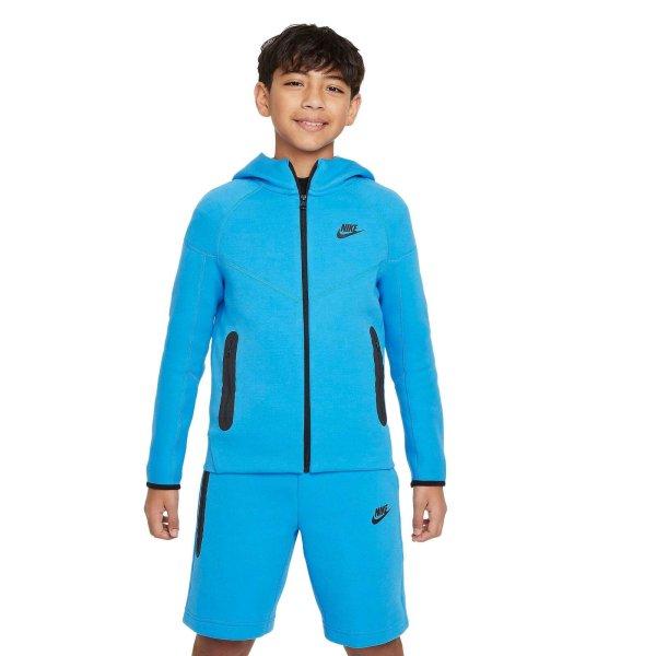 Nike Tech polár Fz kapucnis pulóver FD3285435 Kék S gyerekeknek