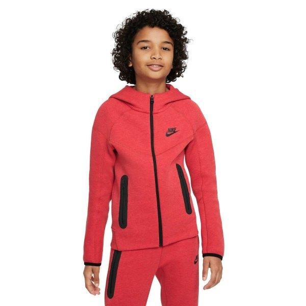Kapucnis pulóver Nike Tech Flc Fz FD3285672 Gyerekeknek piros XL