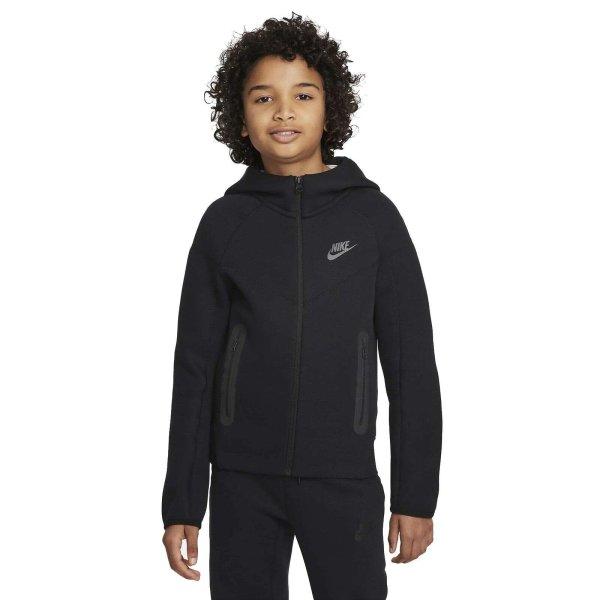 Nike Tech kapucnis pulóver Flc Fz FD3285010 gyerekeknek, fekete XS