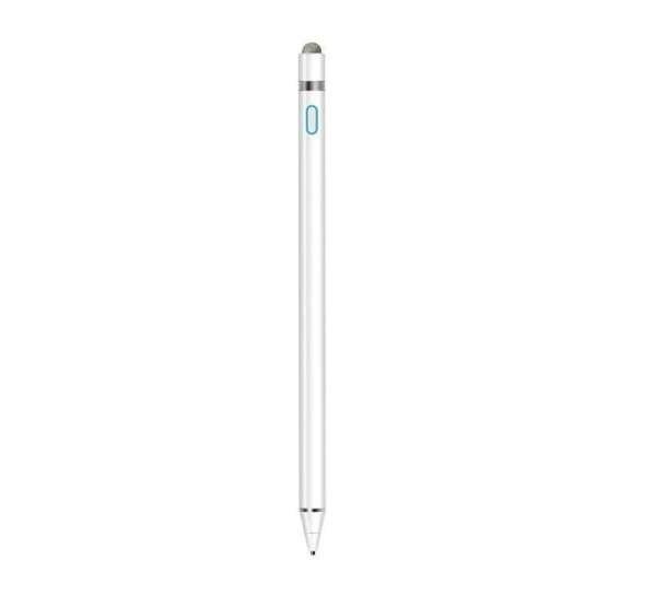 Érintő képernyős ceruza 2in1 (univerzális, toll, aktív, kapacitív) FEHÉR