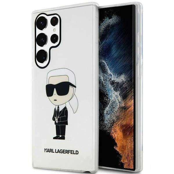 Karl Lagerfeld KLHCS23LHNIKTCT Samsung Galaxy S23 Ultra S918 átlátszó
keménytok ikonikus Karl Lagerfeld