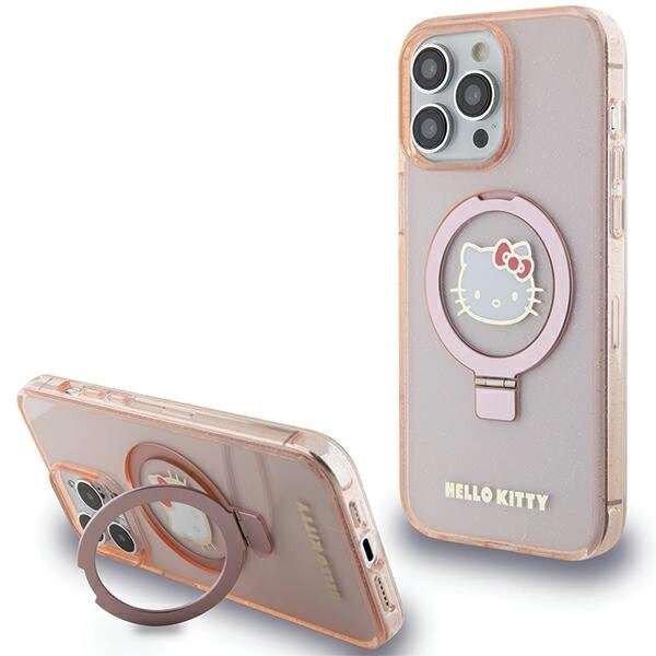 Hello Kitty Ring Stand Glitter Electrop Logo MagSafe tok iPhone 15 Pro Max
készülékhez - rózsaszín