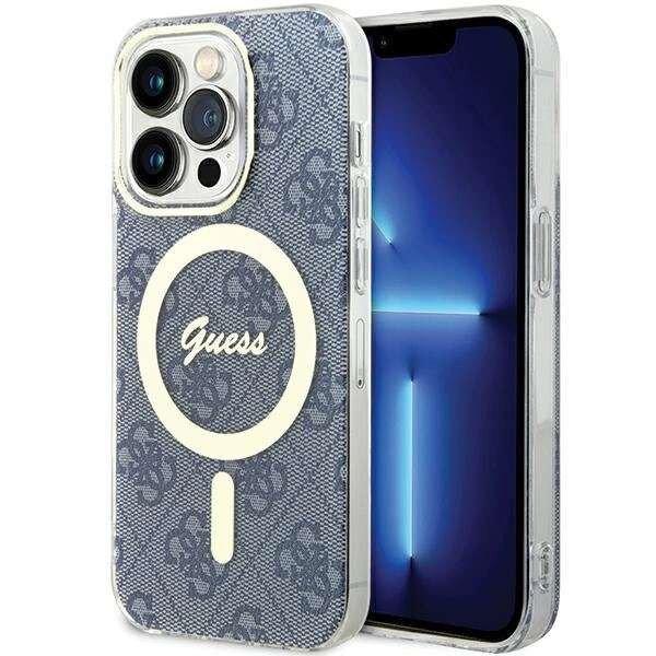 Guess IML 4G MagSafe tok iPhone 15 Pro - kék