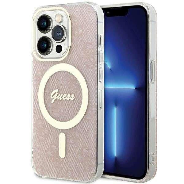 Guess IML 4G MagSafe tok iPhone 15 Pro - rózsaszín