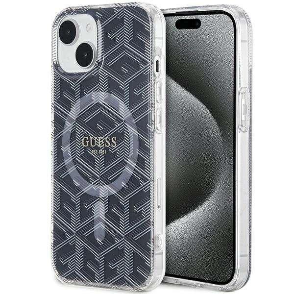 Guess IML GCube MagSafe tok iPhone 15 Plus / 14 Plus - fekete