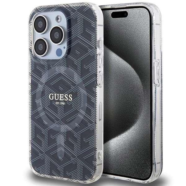 Guess IML GCube MagSafe tok iPhone 15 Pro - fekete