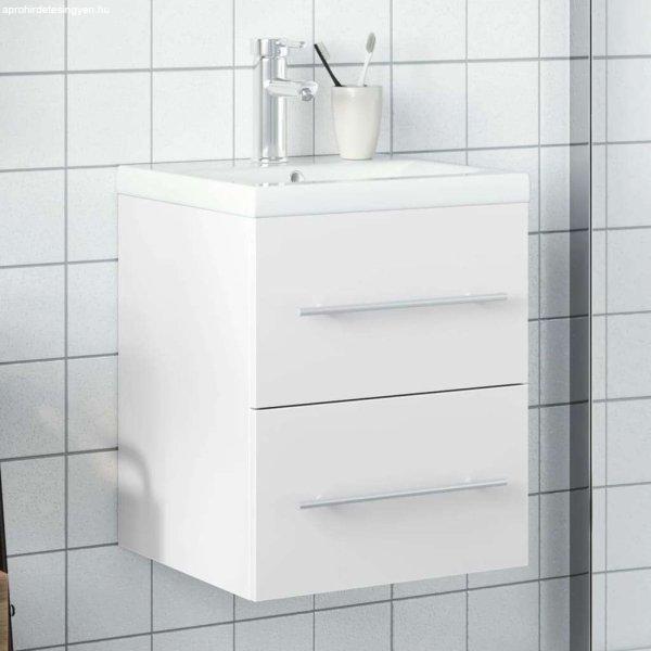 vidaXL fehér fürdőszobai mosdószekrény beépített mosdókagylóval