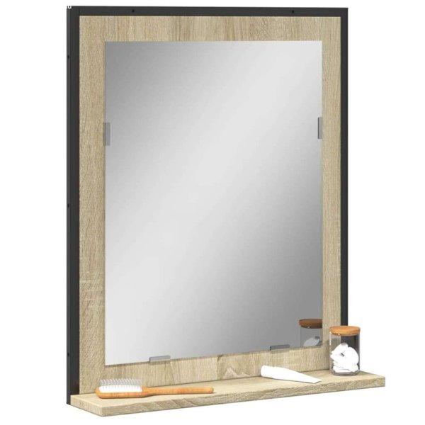 vidaXL sonoma tölgy szerelt fa fürdőszobai tükör polccal 50x12x60 cm