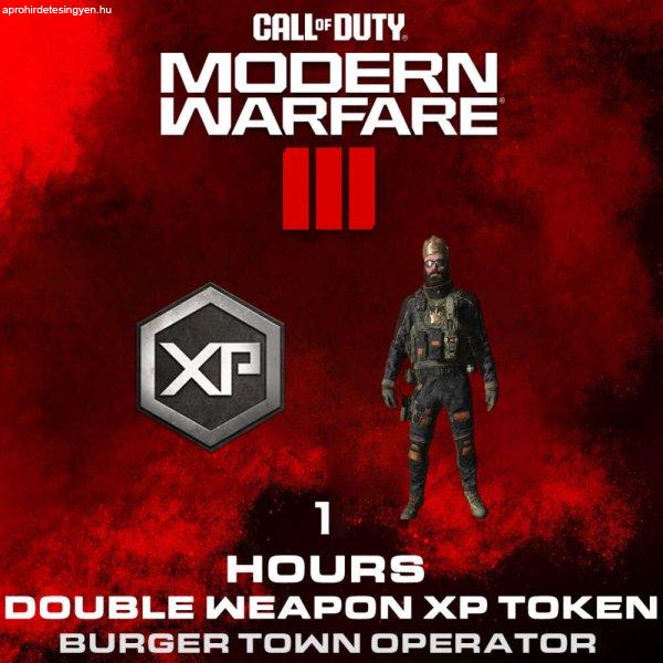 Call of Duty: Modern Warfare III - Burger Town Operator Skin + 1 Hour Double XP
Token (DLC) (Digitális kulcs - PC/PlayStation 4/PlayStation 5/Xbox One/Xbox
Series X/S)
