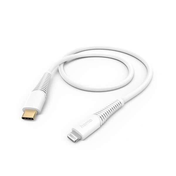 Hama 201603 FIC E3 Lightning, USB Type-C, 1,5m, fehér adatkábel