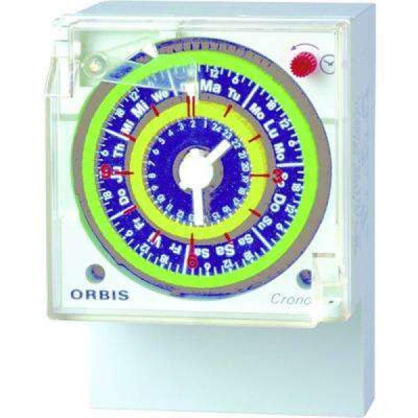 ORBIS Zeitschalttechnik CRONO QRD 230 V Felszerelhető időkapcsoló óra
Analóg 250 V/AC