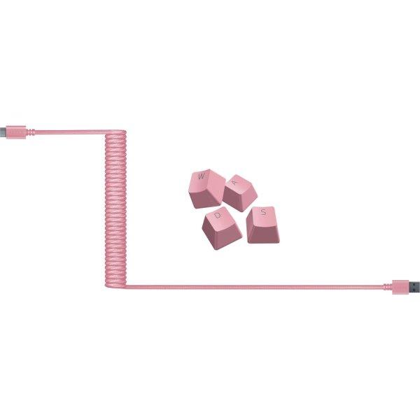 Razer PBT Billentyűsapka + Spirál kábel szett (Rózsaszín) - Angol