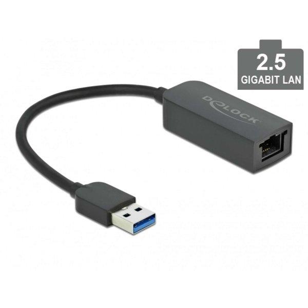 Delock USB A-típusú adapter apa 2,5 Gigabit LAN kompakt (66646)