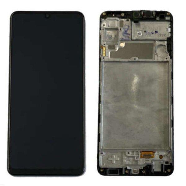 Samsung A225 Galaxy A22 4G fekete gyári LCD+érintőpanel kerettel
