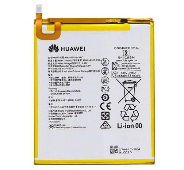 HUAWEI akku 4980 mAh LI-Polymer Huawei Mediapad T5 10 LTE, Huawei Mediapad T5 10
WIFI, Huawei MediaPad M3 8.4, Huawei MatePad T10 LTE (AGR-L09), Huawei MatePad
T10 WIFI (AGR-W09), Huawei MatePad T10s