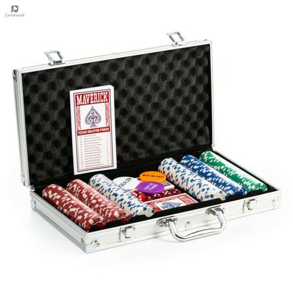 Maverick póker szett, 300 db zsetonnal, aluminium bőröndben
