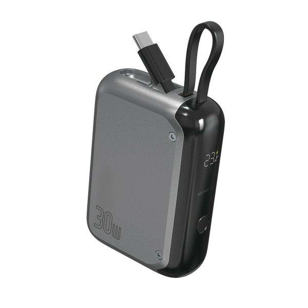 4smarts Pocket Power Bank USB-C kábellel 10000mAh - Szürke