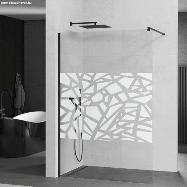 Mexen Kioto walk-in zuhanyfal - átlátszó - dekorbetéttel üveg / fekete
profil - 100 cm (800-100-101-70-85)