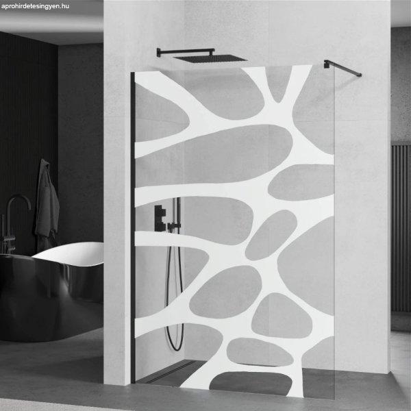 Mexen Kioto walk-in zuhanyfal - átlátszó - dekorbetéttel üveg / fekete
profil - 100 cm (800-100-101-70-97)