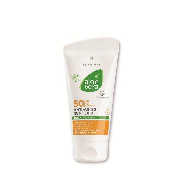 LR health & beauty Védő fluid öregedésgátló
hatással Aloe Vera Sun SPF 50 (Anti-aging Sun Fluid) 50 ml
