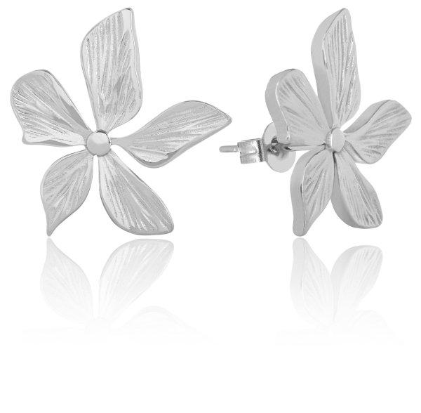 Troli Gyönyörű acél fülbevaló Virágok