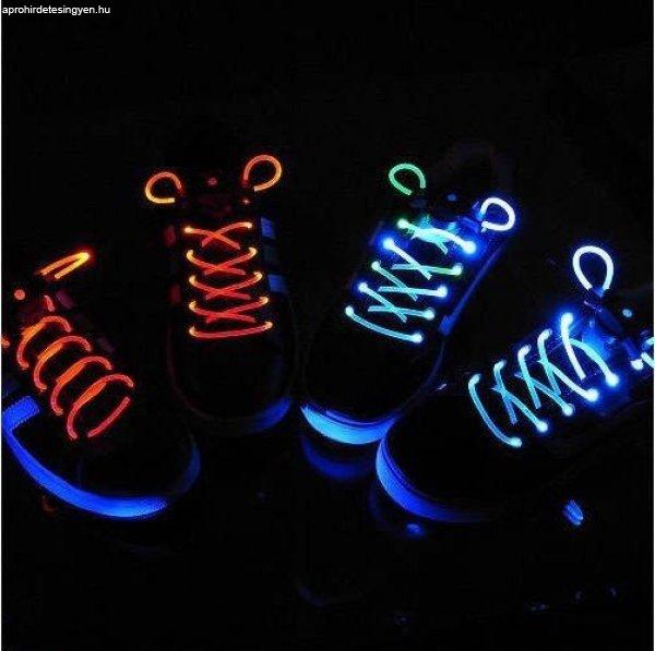 Világító cipőfűző, LED cipőfűző 1 pár Kék