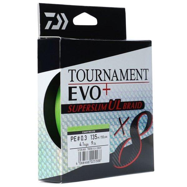 Daiwa Tournament X8 EVO+ Super Slim UL Braid PE 0.4 135m Chartreuse fonott
zsinór (12125-004)