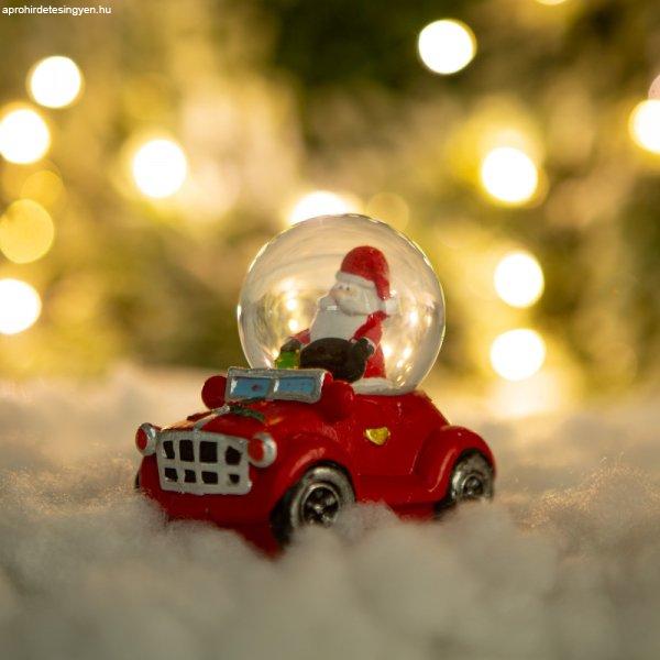 Family Karácsonyi hógömb - Mikulás autóval - 8,5 x 5,6 x 7 cm (58061D)
