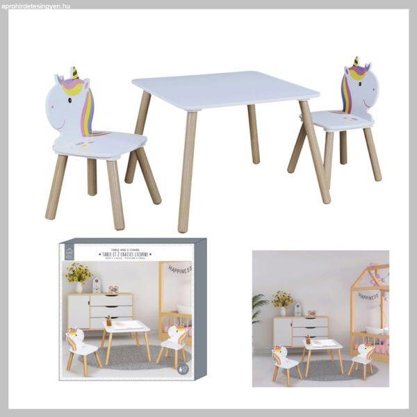 Unikornis gyerekbútor - asztal + 2 szék ZTHD6764
