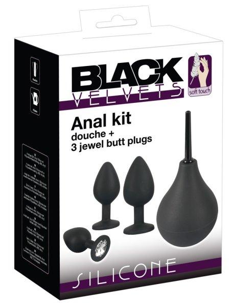 Black Velvet - anál plug szett (4 részes) - fekete