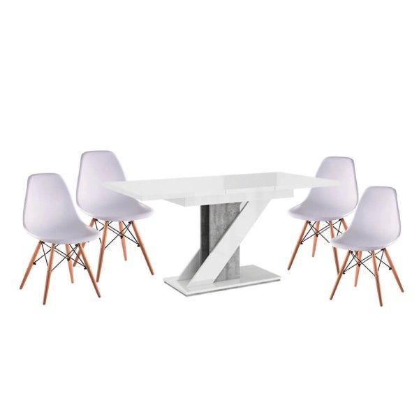 Maasix WGS Szürke-Magasfényű Fehér Z 4 személyes étkezőszett Fehér
Didier székekkel