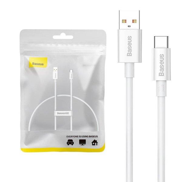 Superior 100 WBaseus USB-USB-C kábel 0,25 m (fehér)