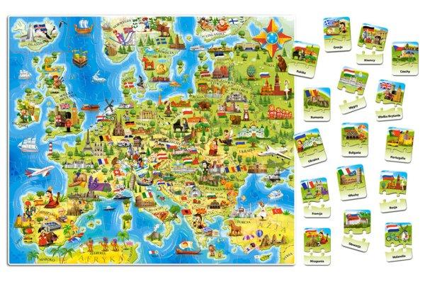 180 db-os oktató puzzle (Európa térképe)