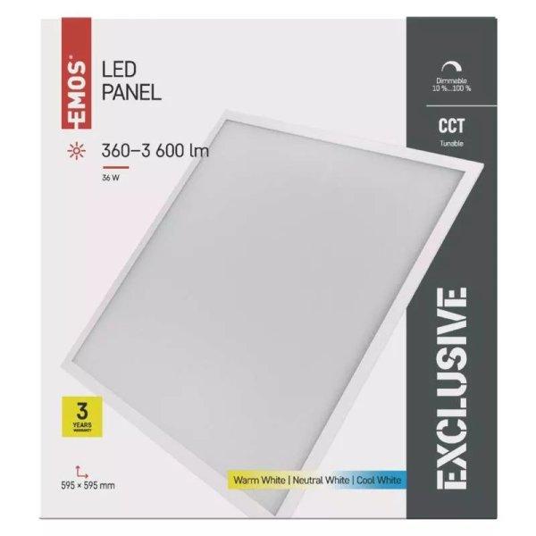 EMOS Profi Plus LED panel beépíthető 36W, term. fehér, CCT, UGR ZR5410