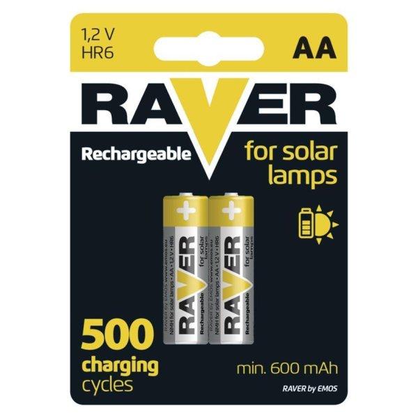 Batéria RAVER SOLAR HR6, nabíjateľná batéria, 600 mAh, AA tužka