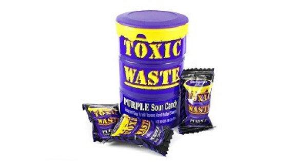 Toxic Waste 42G Hazardously Sour Candy Hordó Lila