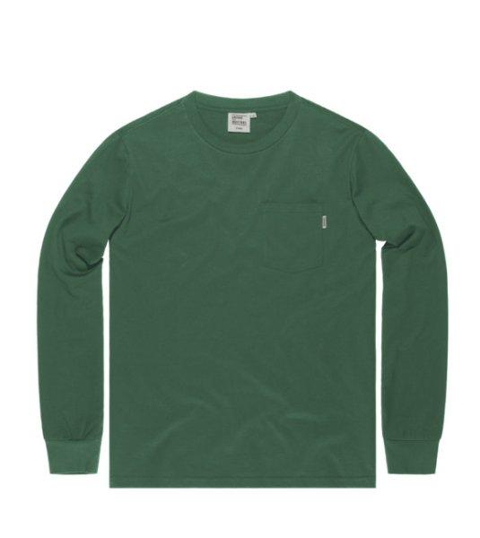 Vintage Industries Grant zsebes hosszú ujjú ing, élénkzöld színű